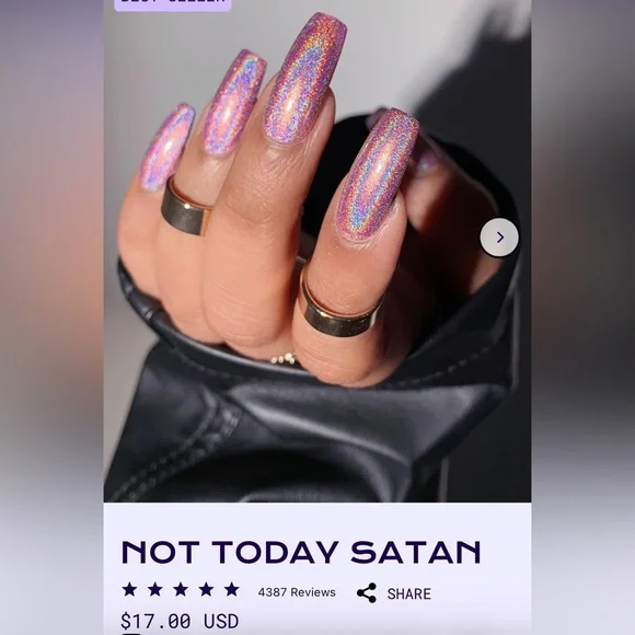 Mooncat Pearl Clutcher and Not Today Satan Nail Polish Set - Picture 5 of 15